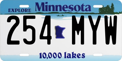 MN license plate 254MYW