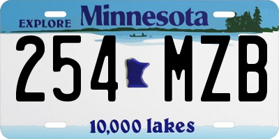 MN license plate 254MZB