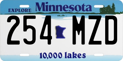 MN license plate 254MZD