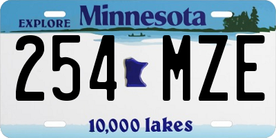 MN license plate 254MZE
