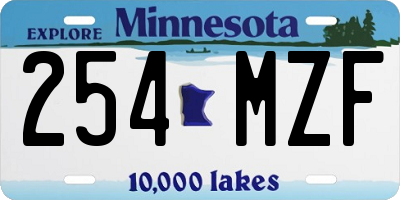 MN license plate 254MZF