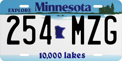 MN license plate 254MZG