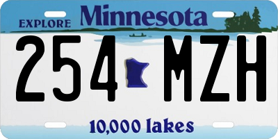 MN license plate 254MZH