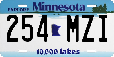 MN license plate 254MZI