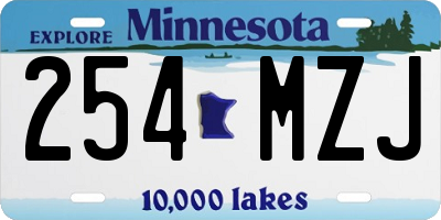 MN license plate 254MZJ