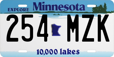 MN license plate 254MZK