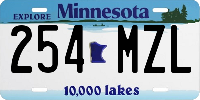 MN license plate 254MZL