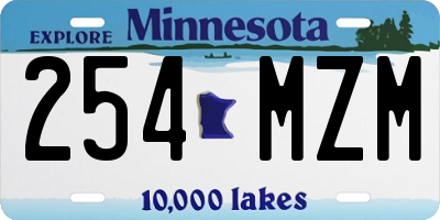 MN license plate 254MZM