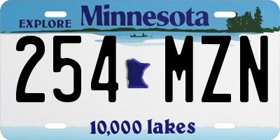 MN license plate 254MZN