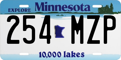 MN license plate 254MZP