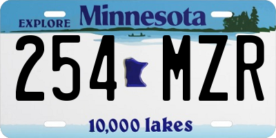 MN license plate 254MZR