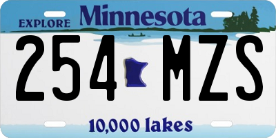 MN license plate 254MZS