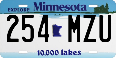 MN license plate 254MZU