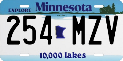 MN license plate 254MZV