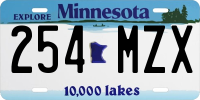MN license plate 254MZX