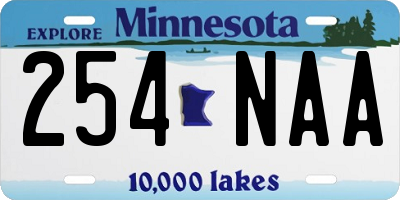 MN license plate 254NAA