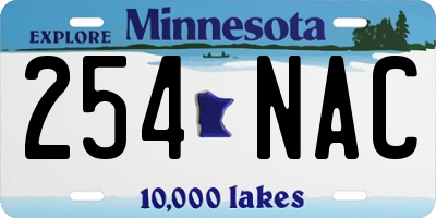 MN license plate 254NAC