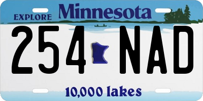 MN license plate 254NAD