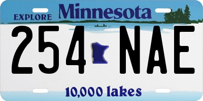 MN license plate 254NAE