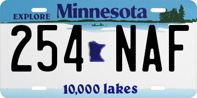 MN license plate 254NAF