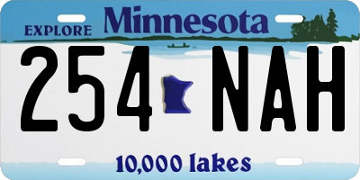 MN license plate 254NAH