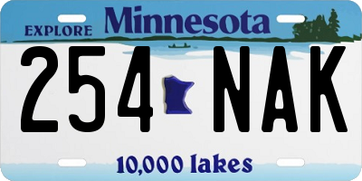 MN license plate 254NAK