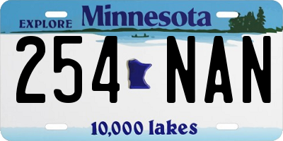 MN license plate 254NAN