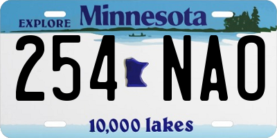 MN license plate 254NAO