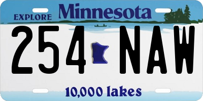 MN license plate 254NAW