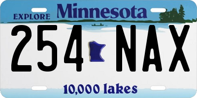 MN license plate 254NAX