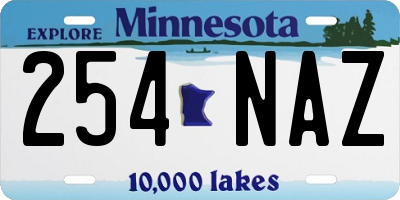 MN license plate 254NAZ