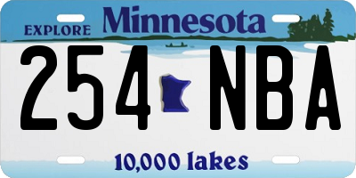 MN license plate 254NBA