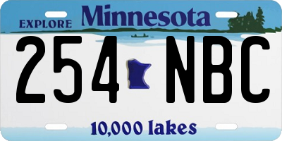 MN license plate 254NBC