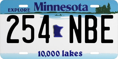 MN license plate 254NBE
