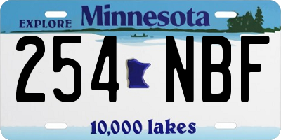 MN license plate 254NBF