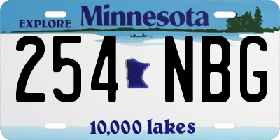 MN license plate 254NBG
