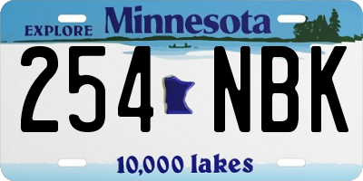 MN license plate 254NBK