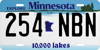 MN license plate 254NBN