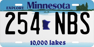 MN license plate 254NBS