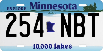 MN license plate 254NBT