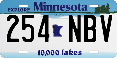 MN license plate 254NBV