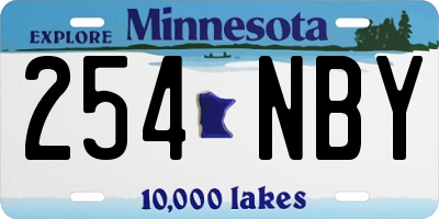 MN license plate 254NBY