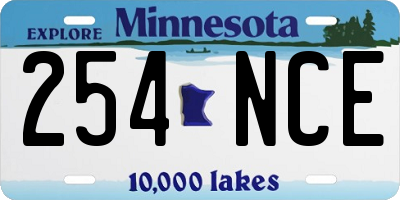 MN license plate 254NCE
