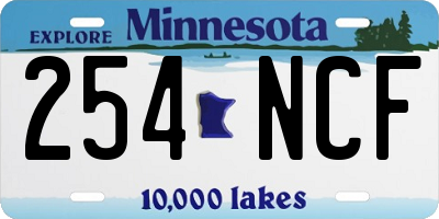 MN license plate 254NCF