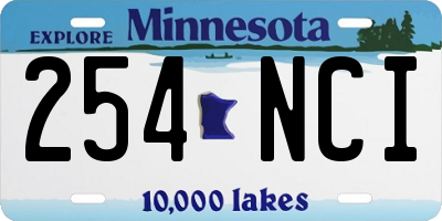 MN license plate 254NCI