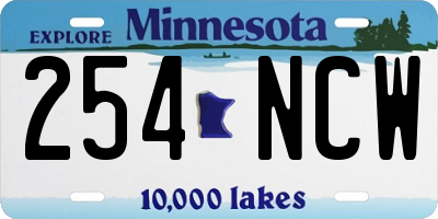 MN license plate 254NCW