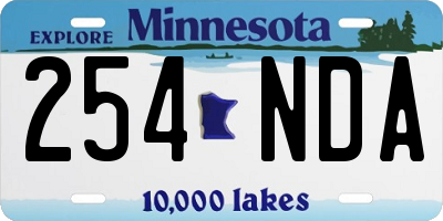 MN license plate 254NDA
