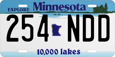 MN license plate 254NDD