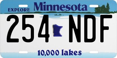 MN license plate 254NDF