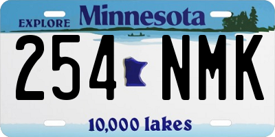 MN license plate 254NMK